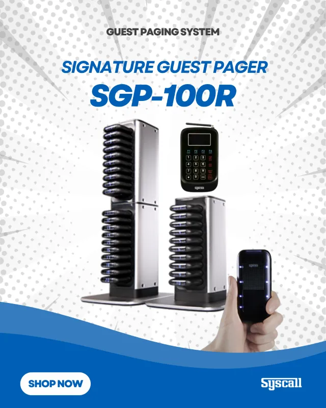 Syscall SGP-100R Signature Guest Pager on charging base