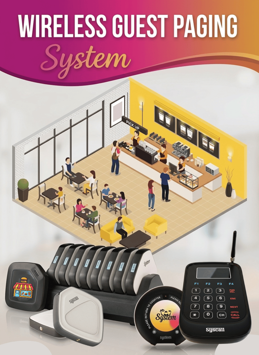 restaurant pager system or guest paging system for fast food restaurants