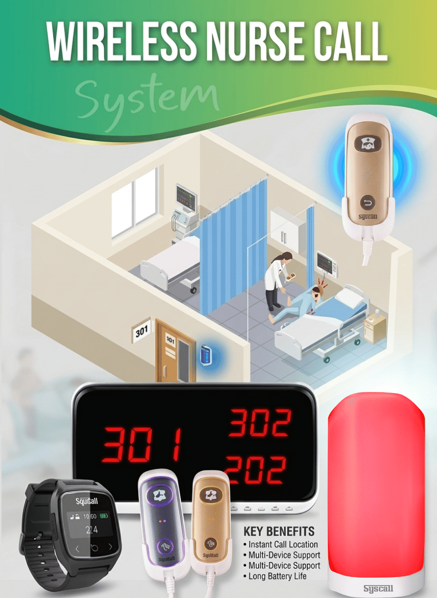 wireless nurse call system for clinics and hospitals
